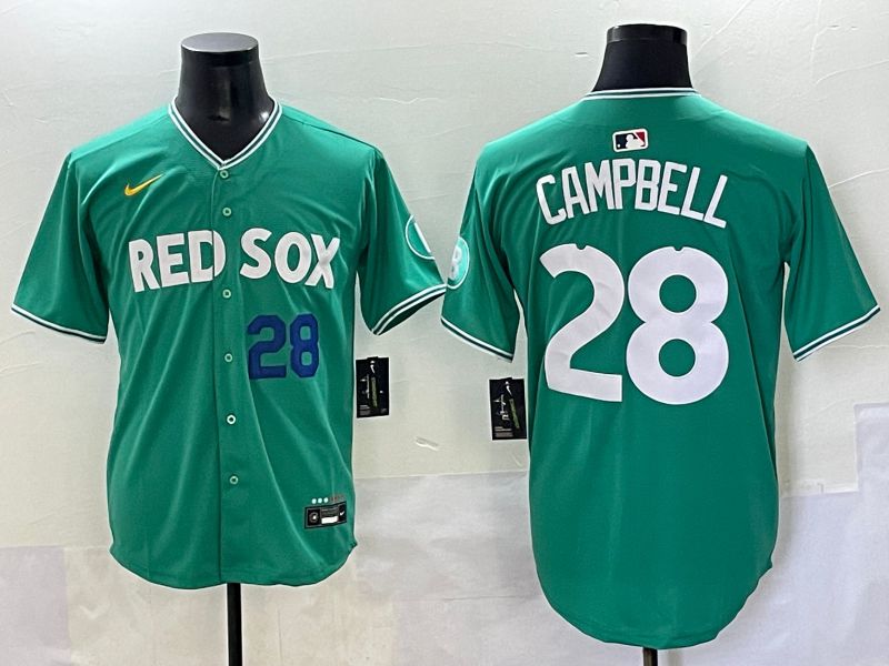 Men 2025 Boston Red Sox #28 Campbell Dark Green Joint Name Nike MLB Jersey style 2